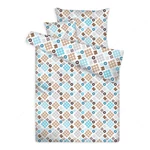 "Amőba" mintás bézs-kék