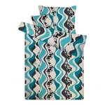 Hullámos csíkos - virágos kék