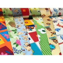 Gyerek mintás méteráru óvodai kisautókkal