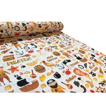 Nyomott mintás pamut-poliészter méteráru - 1132 kalózos