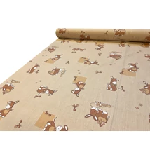 Nyomott mintás pamut-poliészter méteráru - 983 beige