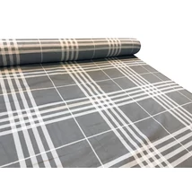 pamut-szatén méteráru 145 cm sateen 2 grey kockás