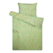 gyerek flanel ágynemű kiskutyás zöld