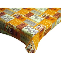 Asztalterítő nyomott mintával 140x140 cm kalászos narancs