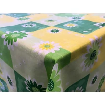Asztalterítő nyomott mintával 140x140 cm zöld virágos