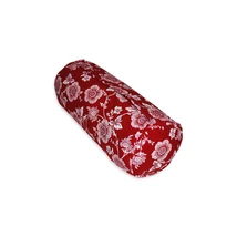 Hengerpárna, tollal töltött 15x35 cm piros virágos