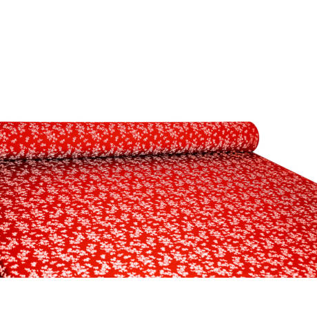 Csilla 100% pamut 270g/m2 150 cm kisvirágos piros