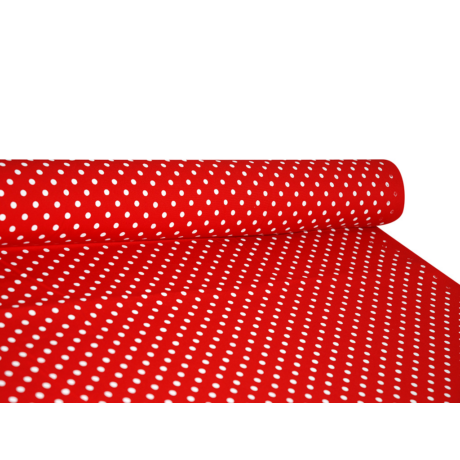 Csilla 100% pamut 270g/m2 150 cm piros pöttyös