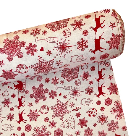 Karácsonyi loneta bézs csillagos