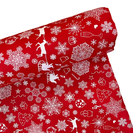 Karácsonyi loneta piros csillagos