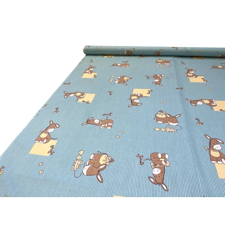 Nyomott mintás pamut-poliészter méteráru - 983 blue