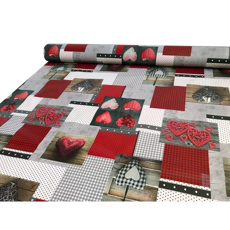 Viaszos vászon Firenze szivecskés patchwork 9061