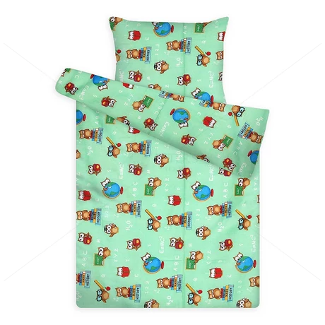 Gyerek ágynemű huzat garnitúra pc 1081 green bagoly