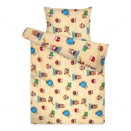 Gyerek ágynemű huzat garnitúra pc 1081 yellow bagoly