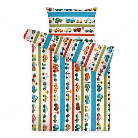 gyerek pamut ágynemű autók sorban