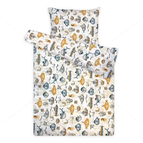 gyerek pamut ágynemű teknős zöld-barna