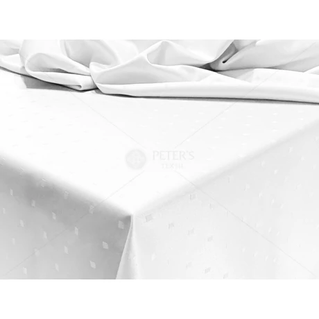 Damaszt ünnepi asztalterítő szennytaszító kikészítéssel 100x140 cm fehér