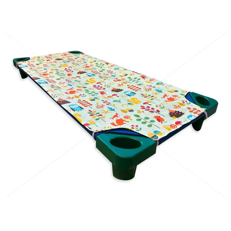 Lepedő óvodai fektetőre rókás zöld