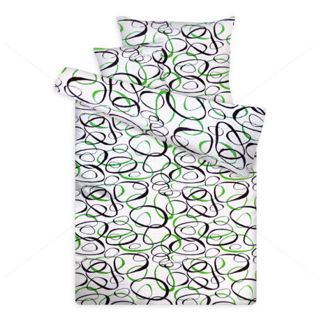 Öko krepp ágynemű zöld karikás