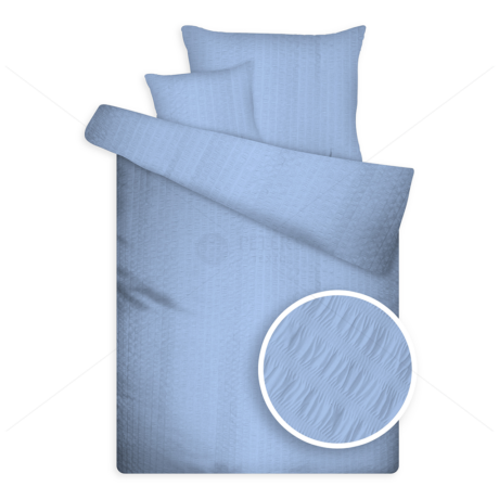 Krepp ágynemű magas pamuttartalommal kék
