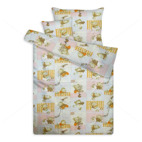 Krepp ágynemű huzat patchwork macis