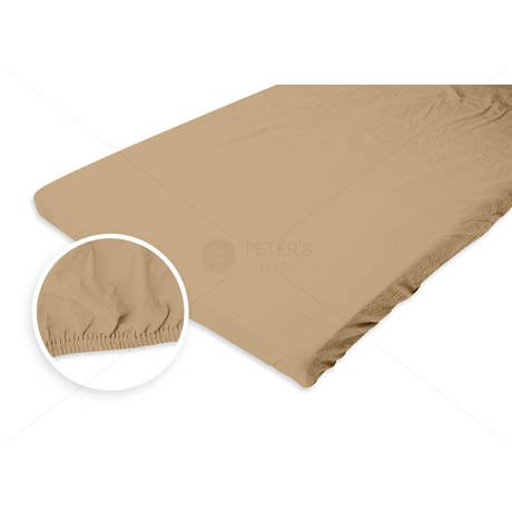 Jersey gumis lepedő 90-100x200 cm homok-bézs