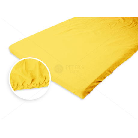 Jersey gumis lepedő 180-200x200 cm sárga