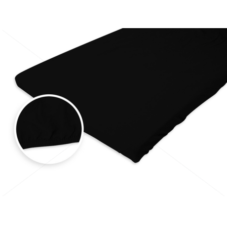 Jersey gumis lepedő 140-160x200 cm fekete