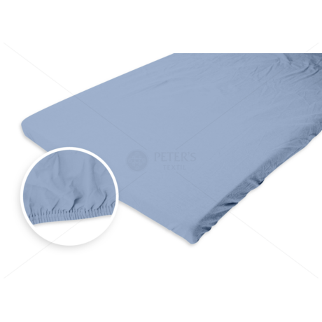 Jersey gumis lepedő 90-100x200 cm világos kék