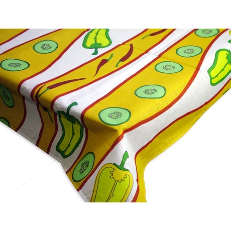 Asztalterítő nyomott mintával 140x140 cm paprikás