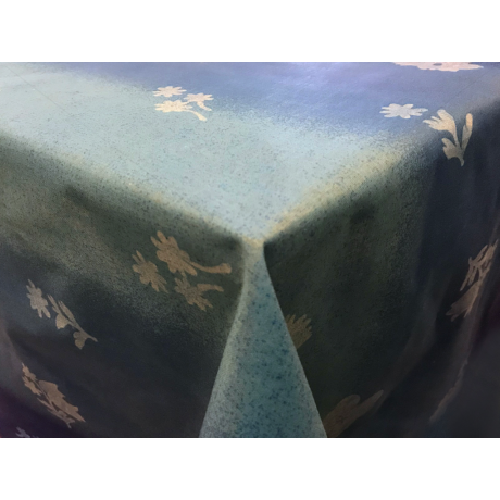 Asztalterítő nyomott mintával 140x140 cm kék virágos