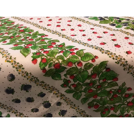 Asztalterítő nyomott mintával 140x140 cm fehér szedres csíkos