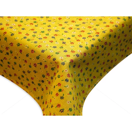 Asztalterítő napron nyomott mintával 70x70cm sárga apró virágos