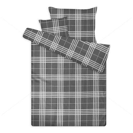 pamut szatén ágynemű kockás sateen 2 grey